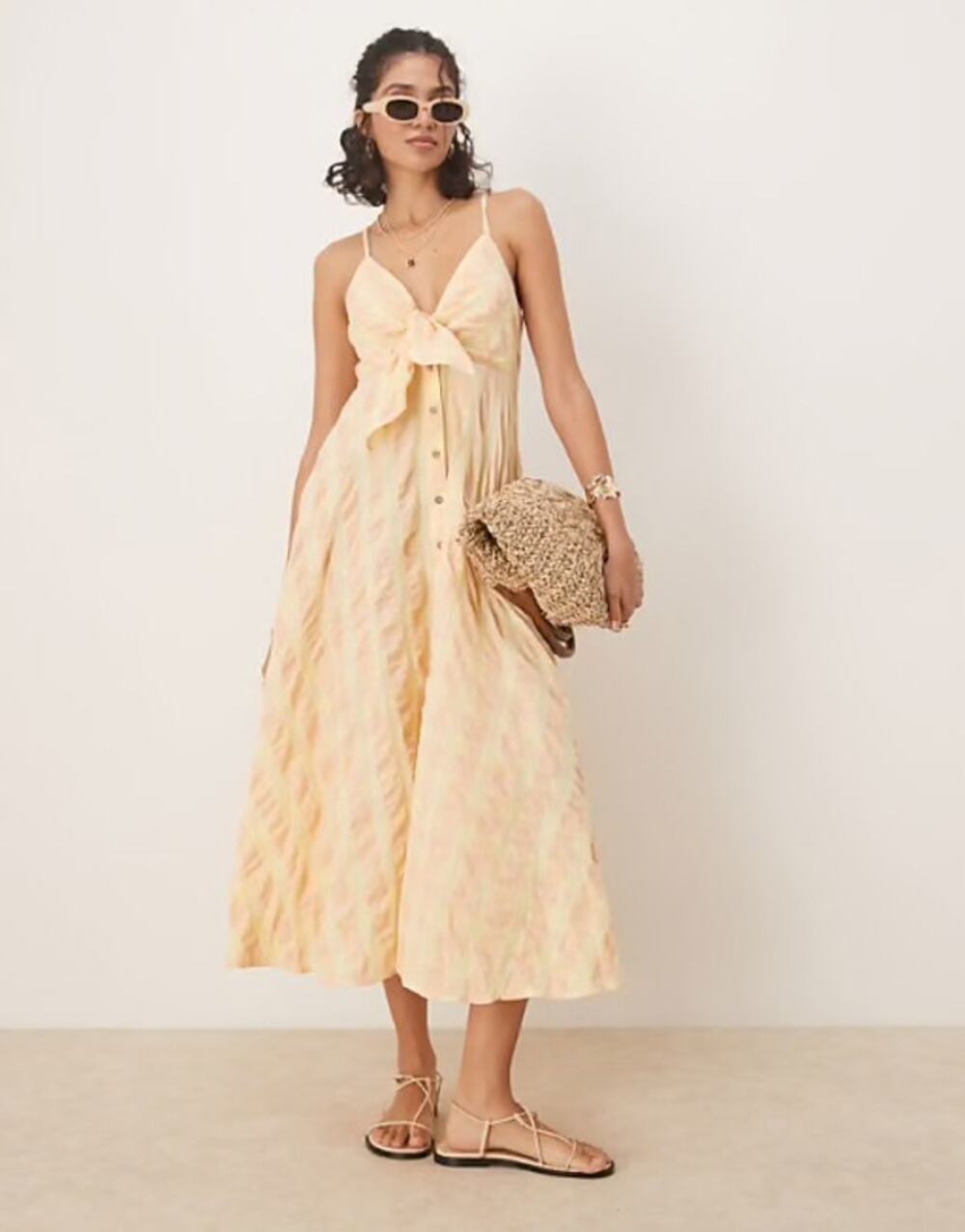 NWT free people via midi dress size XS yellow